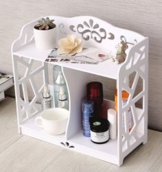 Lazer Kesim Banyo Lavabo Rafı Depolama Standı Ücretsiz Vektör