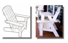 Lazer Kesim Adirondack Sandalyesi CNC Şablonu PDF Dosyası