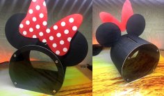 Lazer Kesim Kumbara Minnie Mouse Ücretsiz Vektör