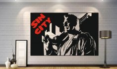 Günah Şehri Poster Duvar Dekorasyonu Ücretsiz Vektör
