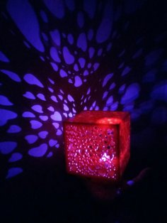 Lazer Kesim Küp Kalp Gece Lambası DXF Dosyası