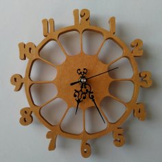 Lazer Kesim Duvar Saati CNC Şablonu DXF Dosyası