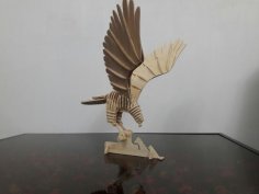 Lazer Kesim Şahin 3D Puzzle DXF Dosyası