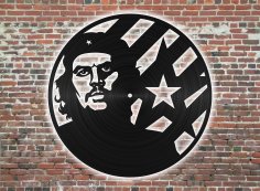 Lazer Kesim Che Guevara Duvar Saati Ücretsiz Vektör