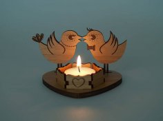 Lazer Kesim Ahşap Tealight Mumluk PDF Dosyası