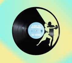 Lazer Kesim Dans Eden Çift Vinil Saat Ücretsiz Vektör