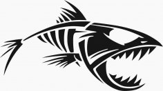 Piranha Etiketi Ücretsiz Vektör