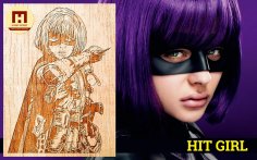 Lazerle Kazınmış Hit-Girl Ücretsiz Vektör