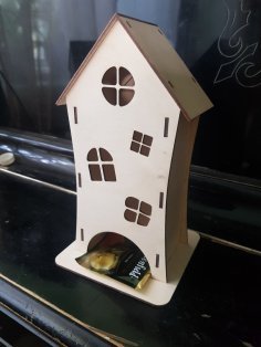 Lazer Kesim Çay Poşeti Evi Ücretsiz Vektör