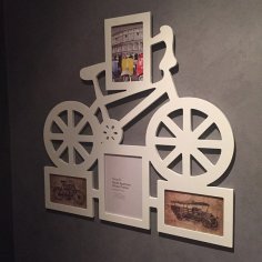 Lazer Kesim Bisiklet Fotoğraf Çerçevesi Şablonu Ücretsiz Vektör
