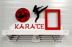 Lazer Kesim Karate Spor Madalya Askısı Ücretsiz Vektör