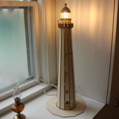 Lazer Kesim Deniz Feneri Lambası Ücretsiz Vektör