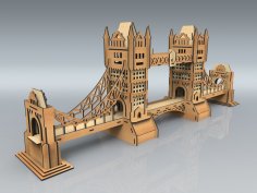Lazer Kesim Kule Köprüsü Modeli Ücretsiz Vektör