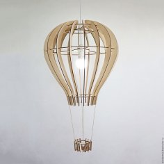 Lazer Kesim Sıcak Hava Balonu Şeklinde Lamba Ücretsiz Vektör