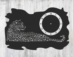 Lazer Kesim Leopar Saat Şablonu Ücretsiz Vektör