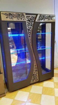 Lazer Kesim Dekoratif Gardırop Kapıları Tasarımı DXF Dosyası