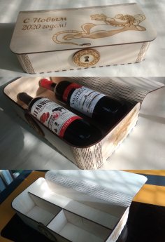 Lazer Kesim Canlı Menteşeli Kapaklı Kutu Ücretsiz Vektör