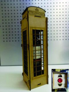 Lazer Kesim Londra Telefon Kulübesi Şarap Tutucu Kutusu DXF Dosyası