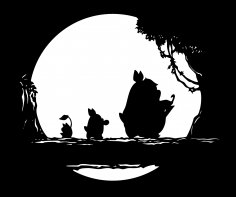 Lazer Kesim için Totoro Vektörü Ücretsiz Vektör