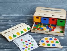 Lazer Kesim Çocuklar İçin Puzzle Kutusu Ücretsiz Vektör