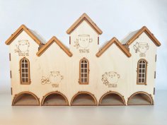 Lazer Kesim Çay Evi Çay Poşeti Kutusu Ücretsiz Vektör