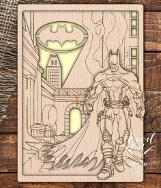 Lazer Kesim Kara Şövalye Batman Şablonu Ücretsiz Vektör