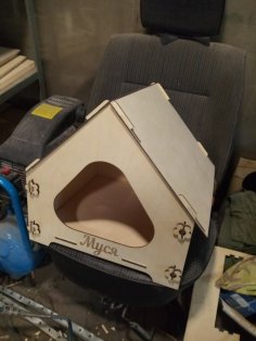 Lazer Kesim Kedi Evi Şablonu Ücretsiz Vektör