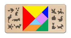 Lazer Kesim Tangram Tahtası Ücretsiz Vektör