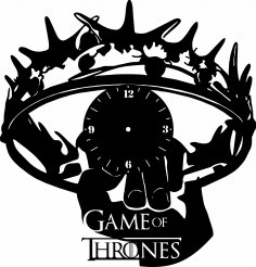 Lazer Kesim Game Of Thrones Duvar Saati Şablonu Ücretsiz Vektör