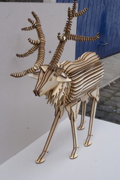 Lazer Kesim Geyik 3D Ahşap Model DXF Dosyası