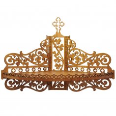 Lazer Kesim Ahşap İkon Rafı Hristiyan Ev Sunağı SVG Dosyası
