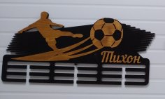 Lazer Kesim Futbol Madalyası Sergileme Futbol Madalya Tutucu Ücretsiz Vektör