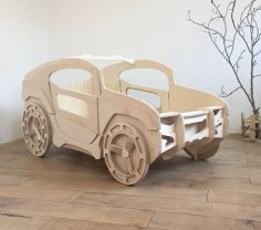 Lazer Kesim Çocuk Odası Jeep Yatak Ücretsiz Vektör