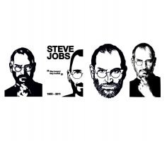Steve Jobs Etiket Şablonu Çizgi Sanatı Ücretsiz Vektör