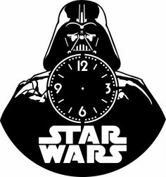 Lazer Kesim Star Wars Vinil Saat Şablonu Ücretsiz Vektör
