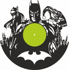 Lazer Kesim Batman Saat Ücretsiz Vektör
