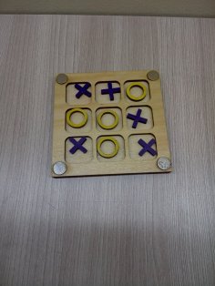 Lazer Kesim Tic Tac Toe Oyun Tahtası DXF Dosyası