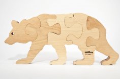 Ayı Ahşap Yapboz CNC Lazer Kesim Planları DWG Dosyası