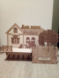 Duvar Anahtarlığı Ağaç Lazer Kesim Planları CNC Ücretsiz Vektör