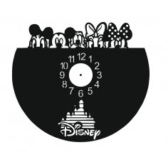 Lazer Kesim Walt Disney Vinil Saat Şablonu Ücretsiz Vektör