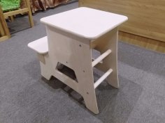Basamaklı Tabure Lazer Kesim CNC Ahşap İşleme Şablonu DWG Dosyası