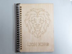 Lazer Kesim Ahşap Defter Kapağı DXF Dosyası