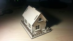 Ahşap Ev 3mm Kontraplak Lazer Kesim Şablonu PDF Dosyası