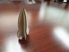 Lazerle Kesilmiş Ahşap Roket 3mm Şablon SVG Dosyası