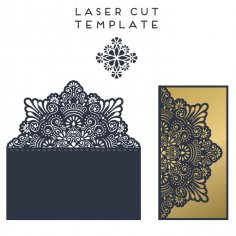 Lazer Kesim Tebrik Kartı Postkart Tasarım Şablonu Ücretsiz Vektör