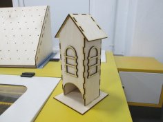Basit Çay Evi Kontraplak Lazer Kesim Projesi Ücretsiz Vektör