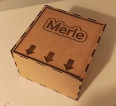 Lazer Kesim Ahşap Kutu Sürgülü Kapaklı 15x15x10 3mm MDF Şablon DXF Dosyası