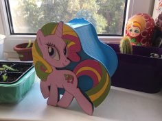 Lazer Kesim 3D Pony Kumbara Çocuklar İçin Şablon Ücretsiz Vektör