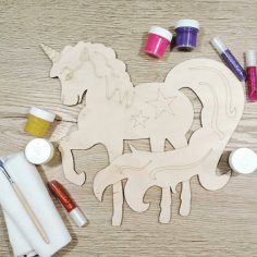 Dekoratif Unicorn Lazer Kesim Oyma Şablonu Ücretsiz Vektör
