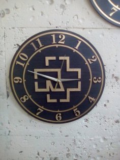 Lazer Kesim Rammstein Grup Logosu Duvar Saati Şablonu Ücretsiz Vektör